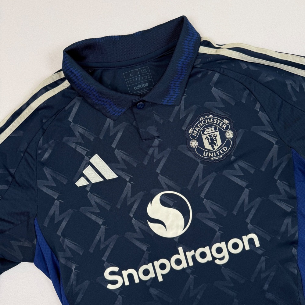 Adidas Manchester United 24-25 Training Polo Shirt Navy Blue Mens Large Slim Fit